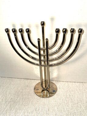 Silver Menorah Candle Holder - Holiday Decor